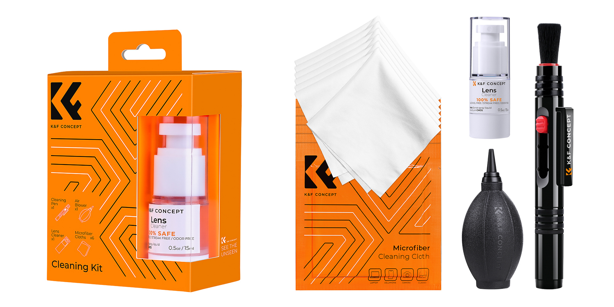 Zestaw czyszczący K&F Concept do optyki Cleaning Kit 4w1 - Skuteczna ochrona przed zabrudzeniami